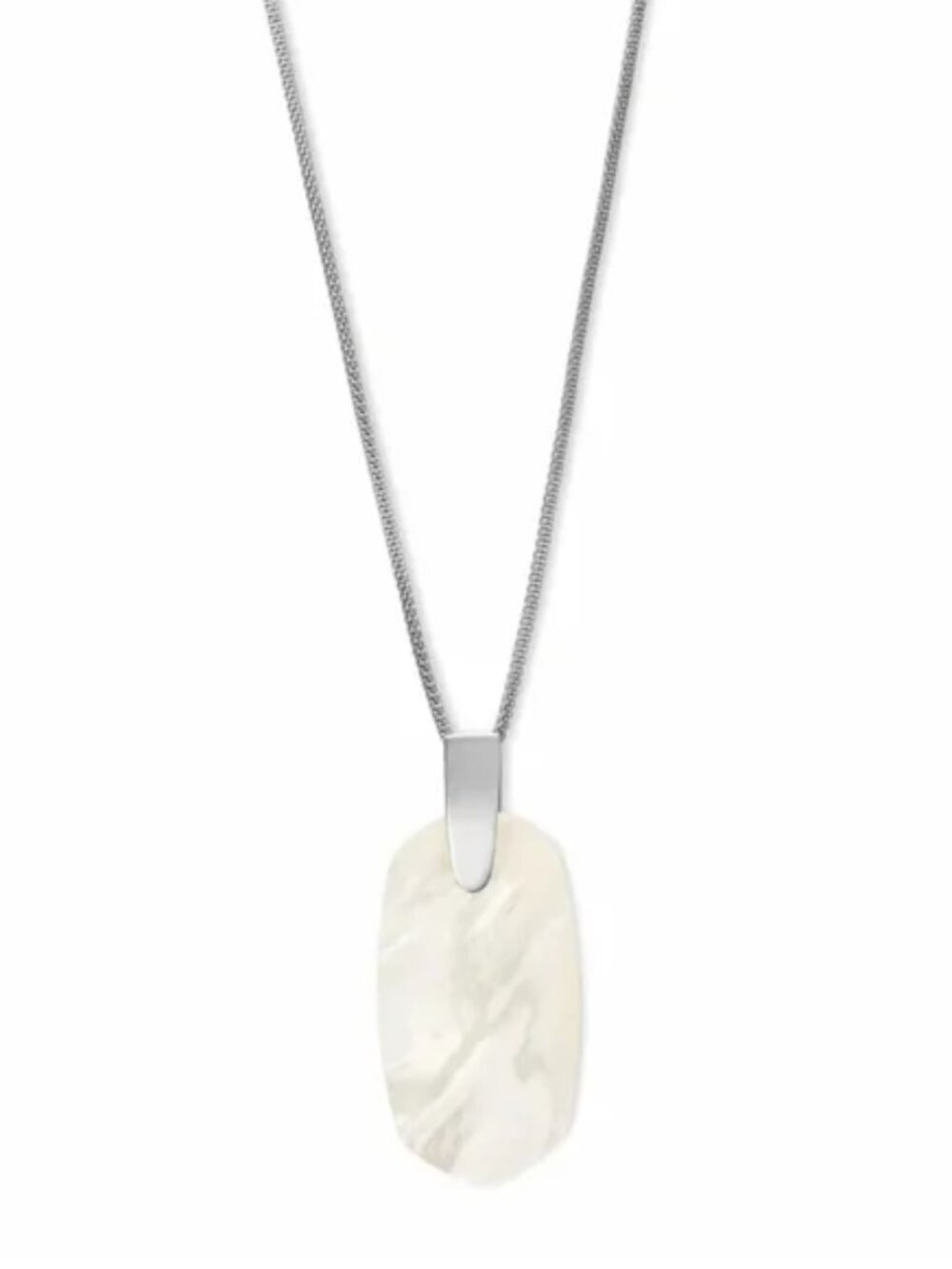 Kendra Scott NWT Inez Pendant Necklace Mother of Pearl Rhodium